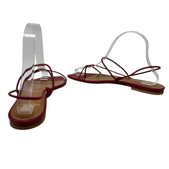 Brother‎ Vellies Trieste Sandals Flat Strappy Leather Red Size US 9 - Picture 11 of 14